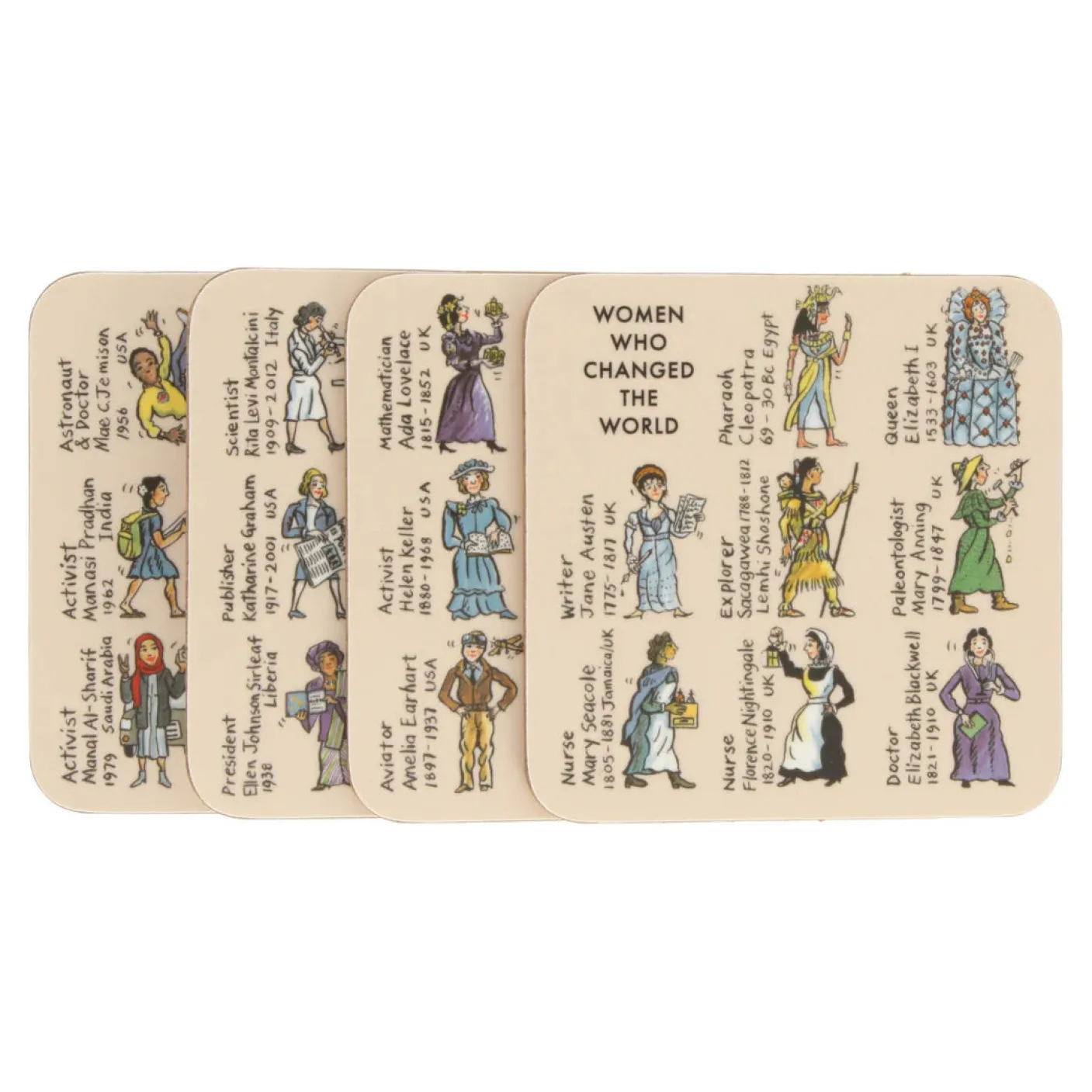 Women Who Changed the World Set of 4 Coasters