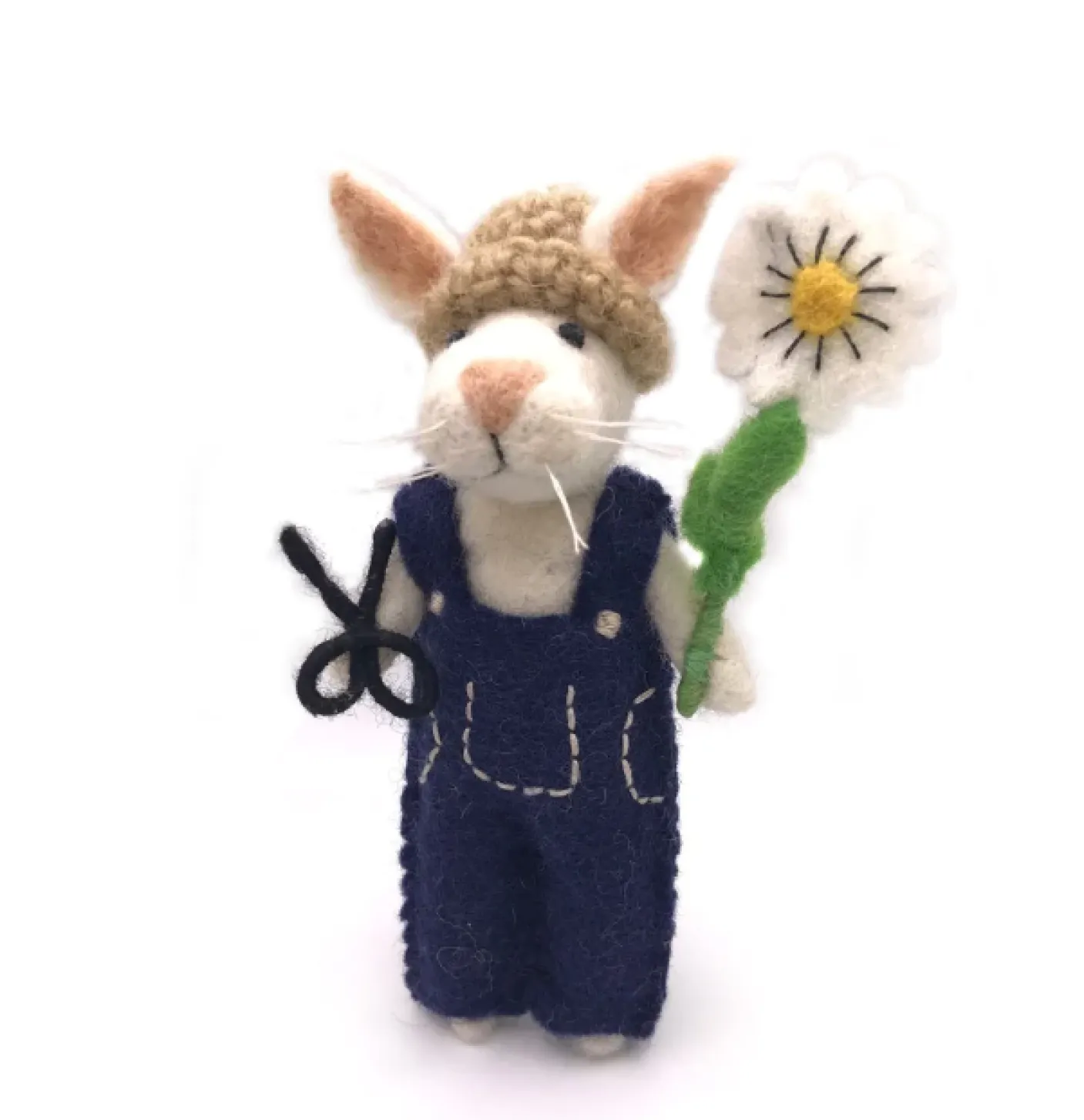 Bunny with Daisy & Secateurs Felt Decoration