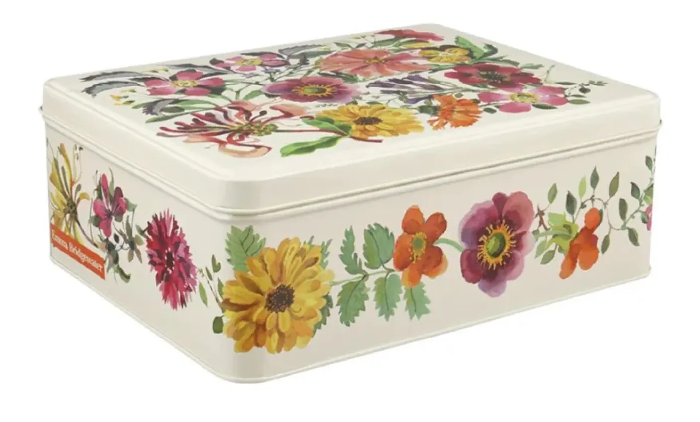 Garden Flowers Deep Rectangular Tin