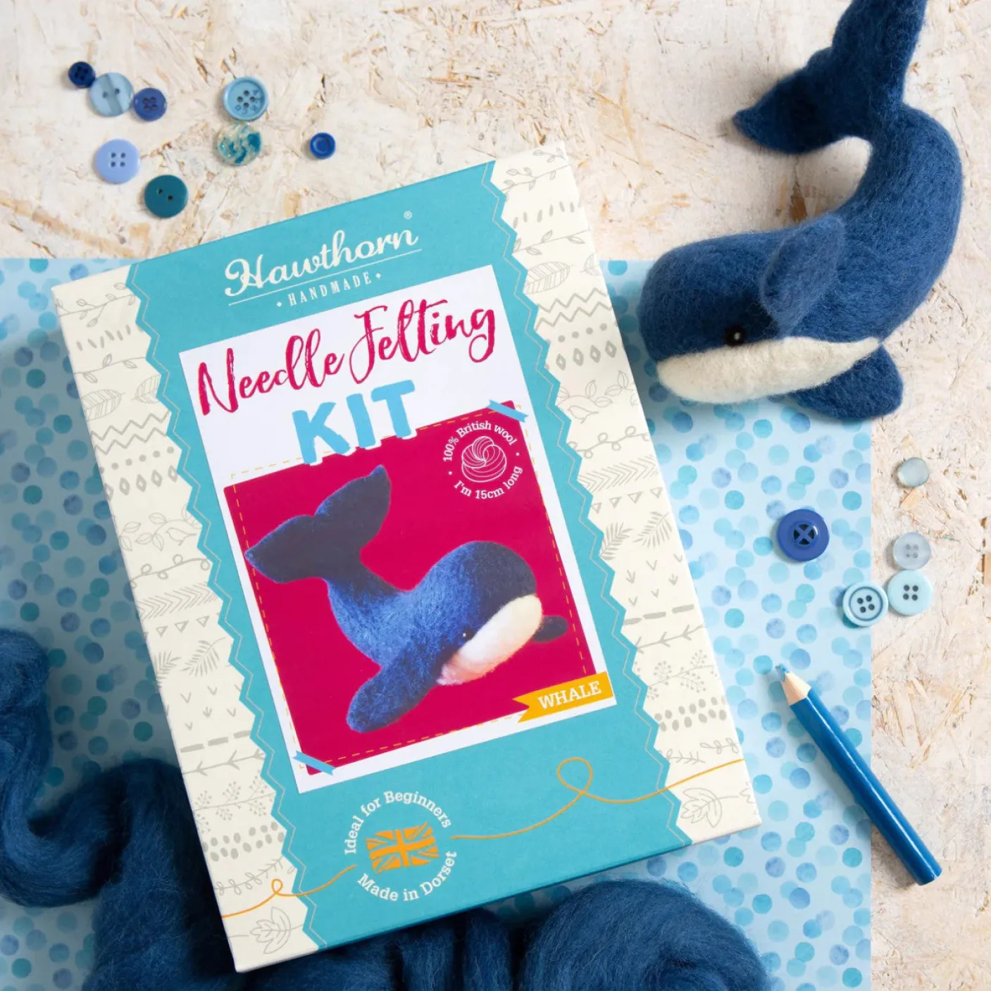 Whale Needle Felting Kit