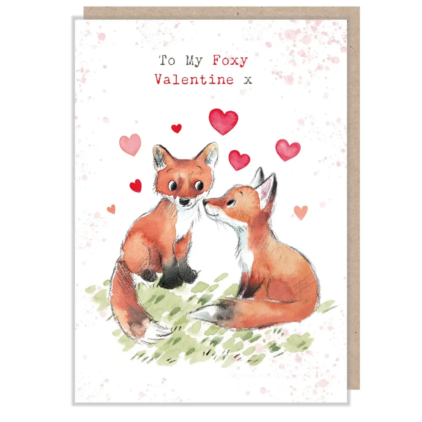Foxes "To My Foxy Valentine" Greetings Card