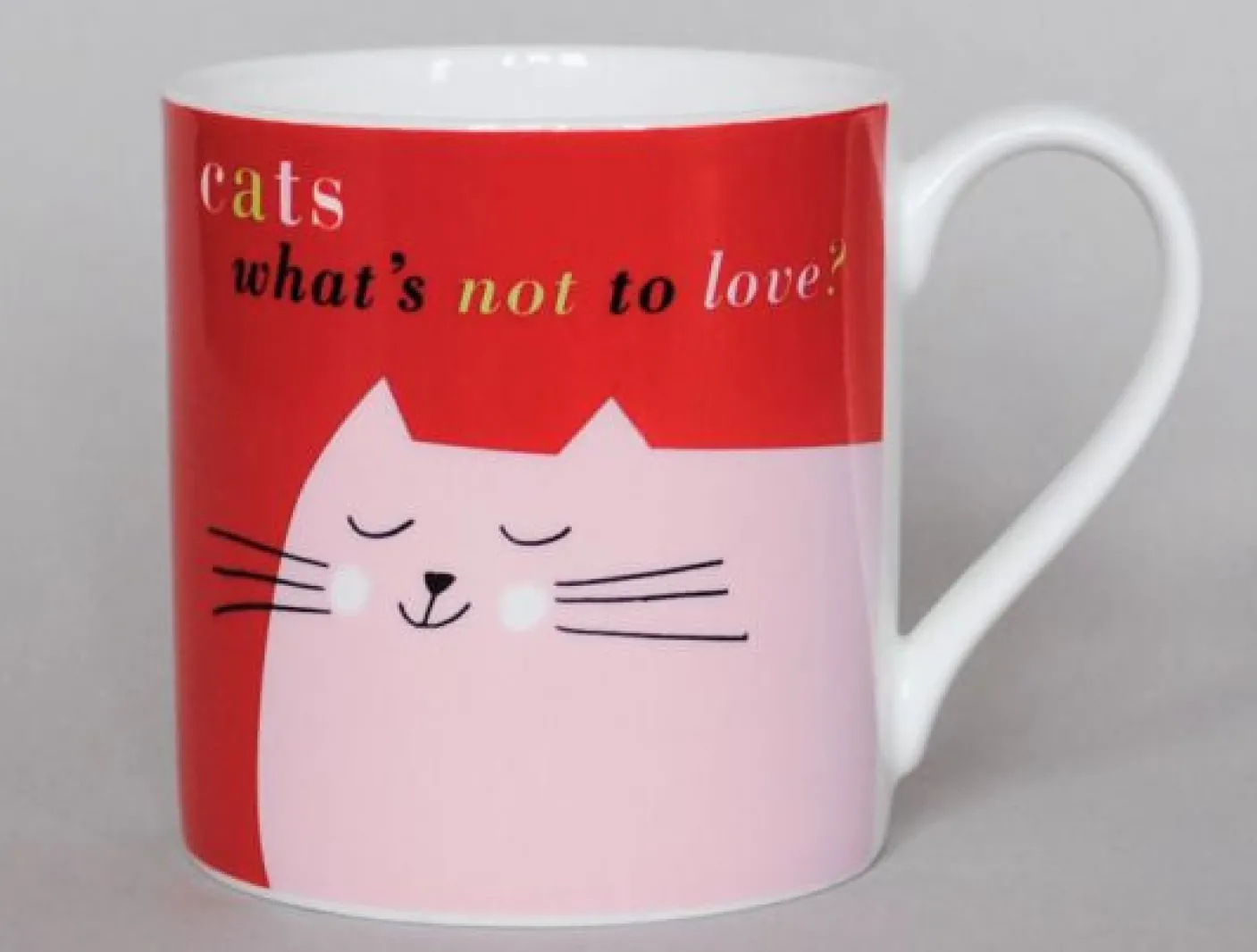 Smile Cat Face Red Mug
