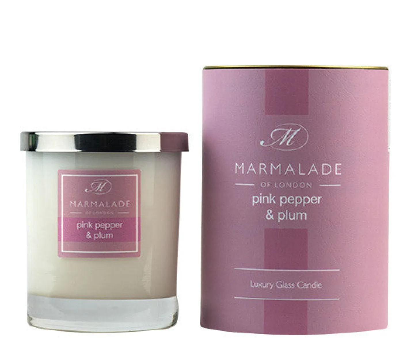 Pink Pepper & Plum Glass Candle