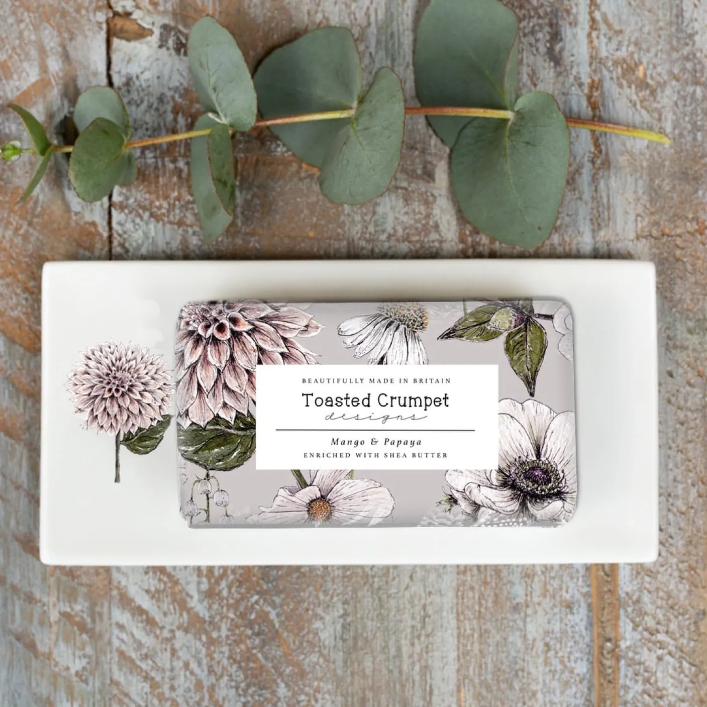 Dahlia China Rectangular Soap Dish