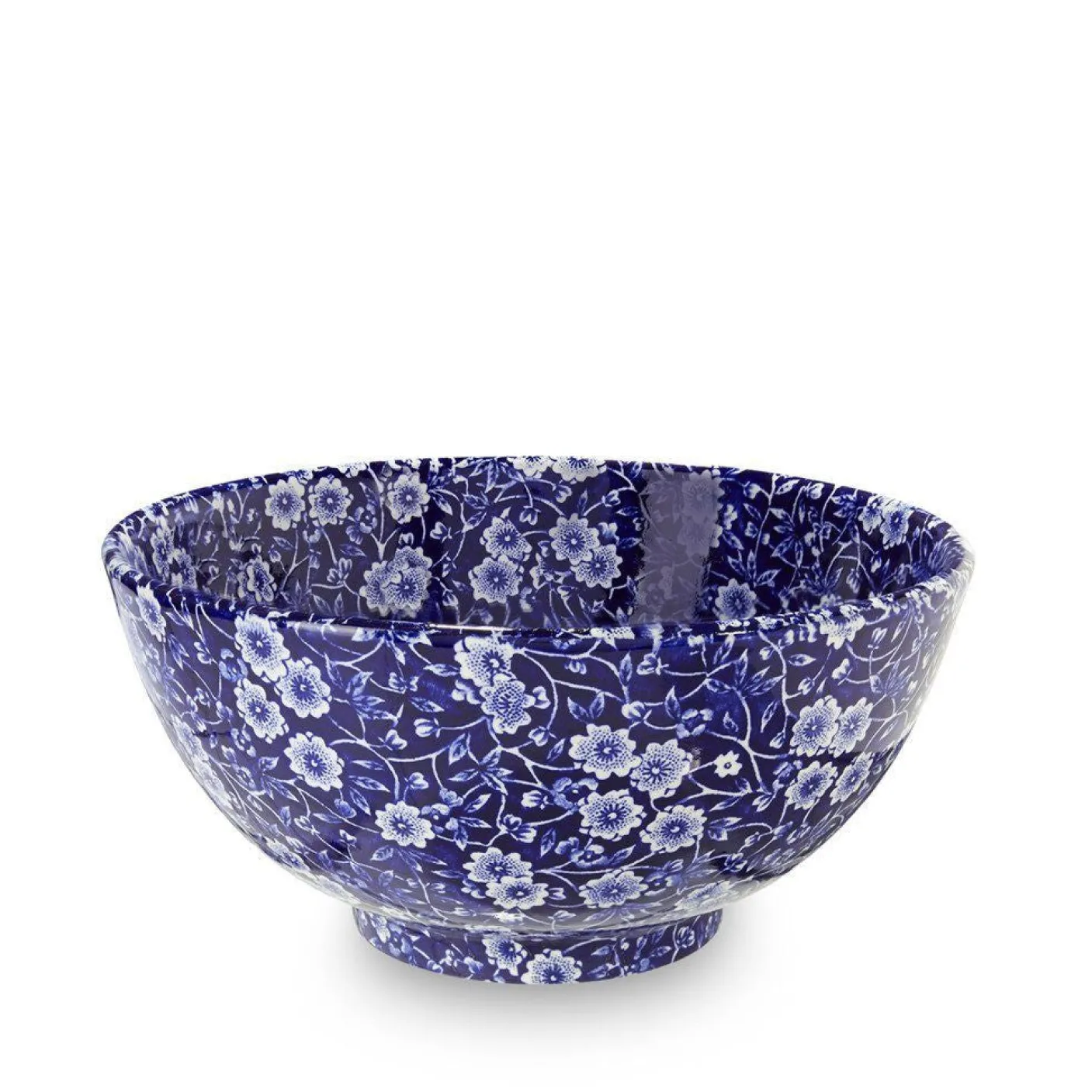 Blue Calico Medium Footed Bowl