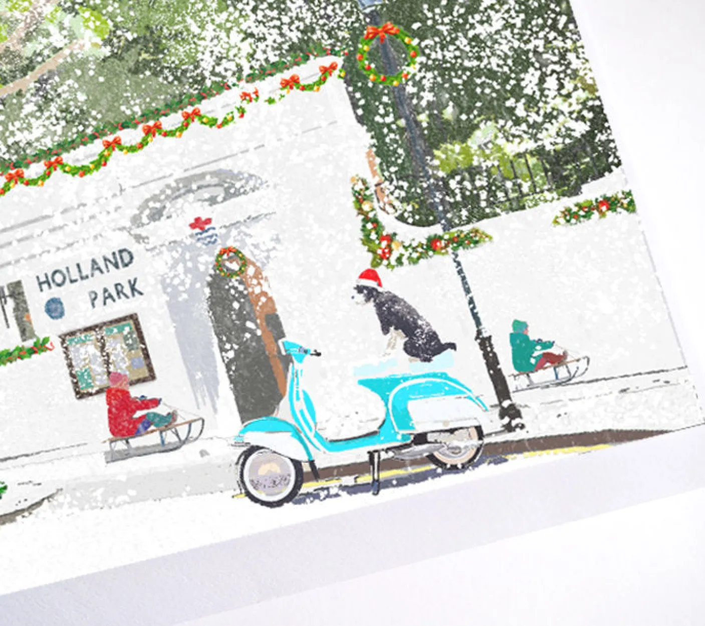 Christmas on Holland Park Christmas Card - Vespa