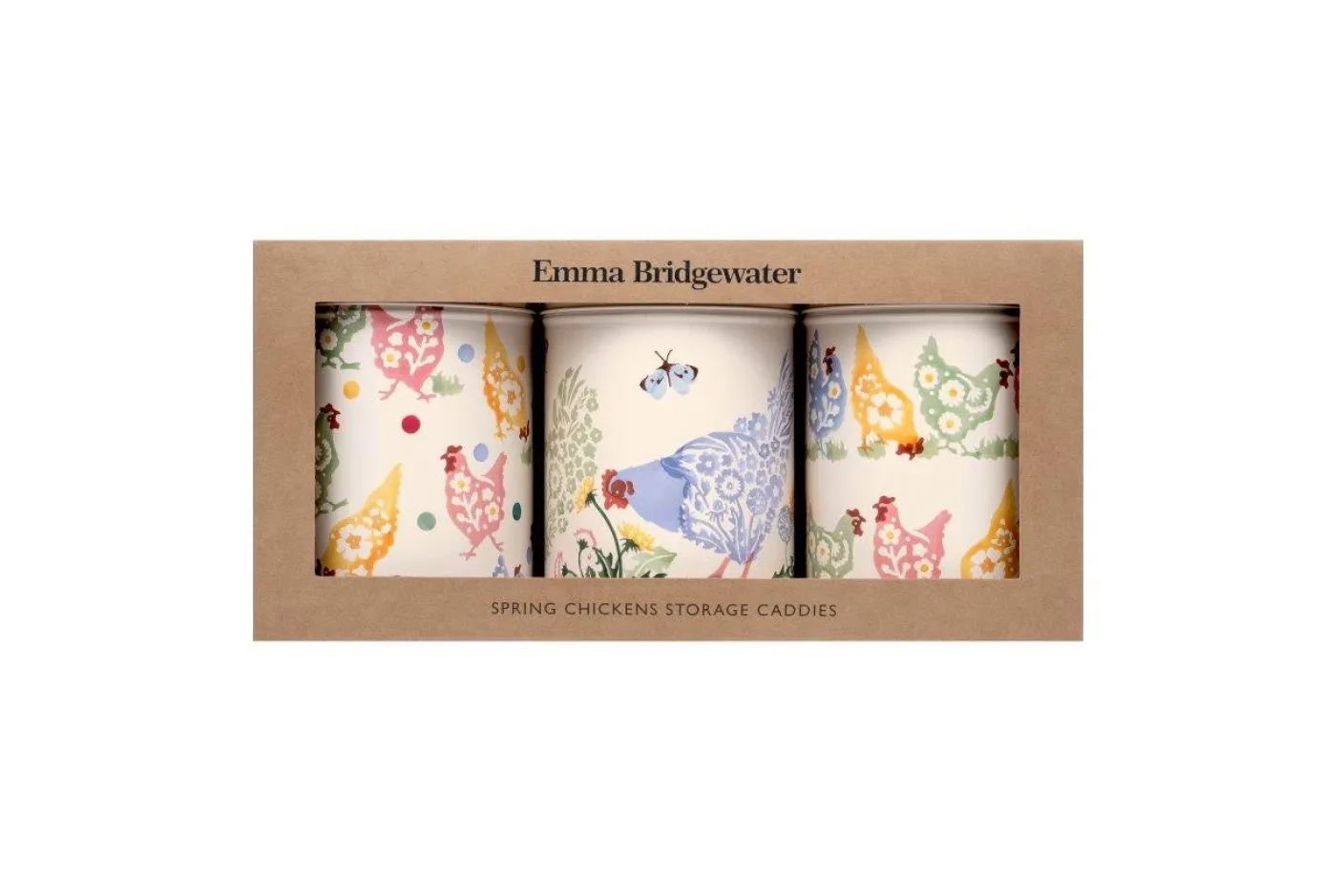 Polka Chickens Set of 3 Round Caddies