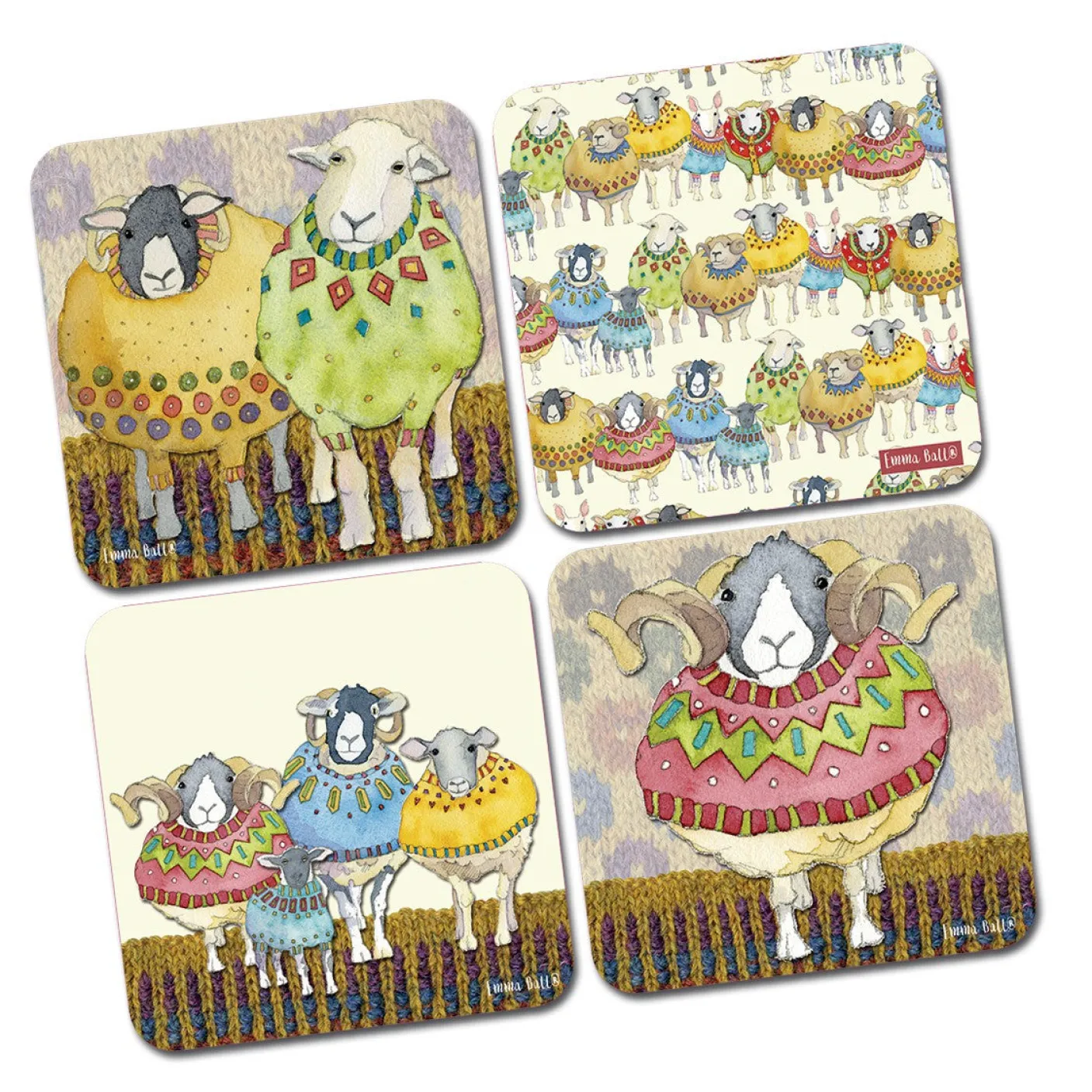 Sheep in Sweaters Coasters - Set of 4