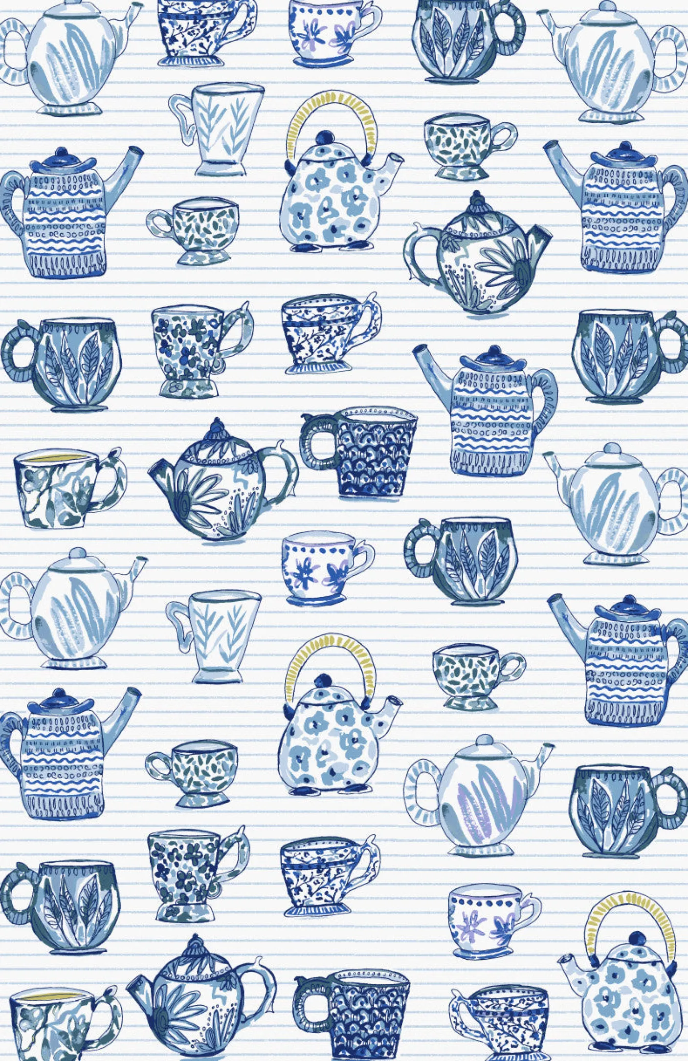 Teacups Tea Towel