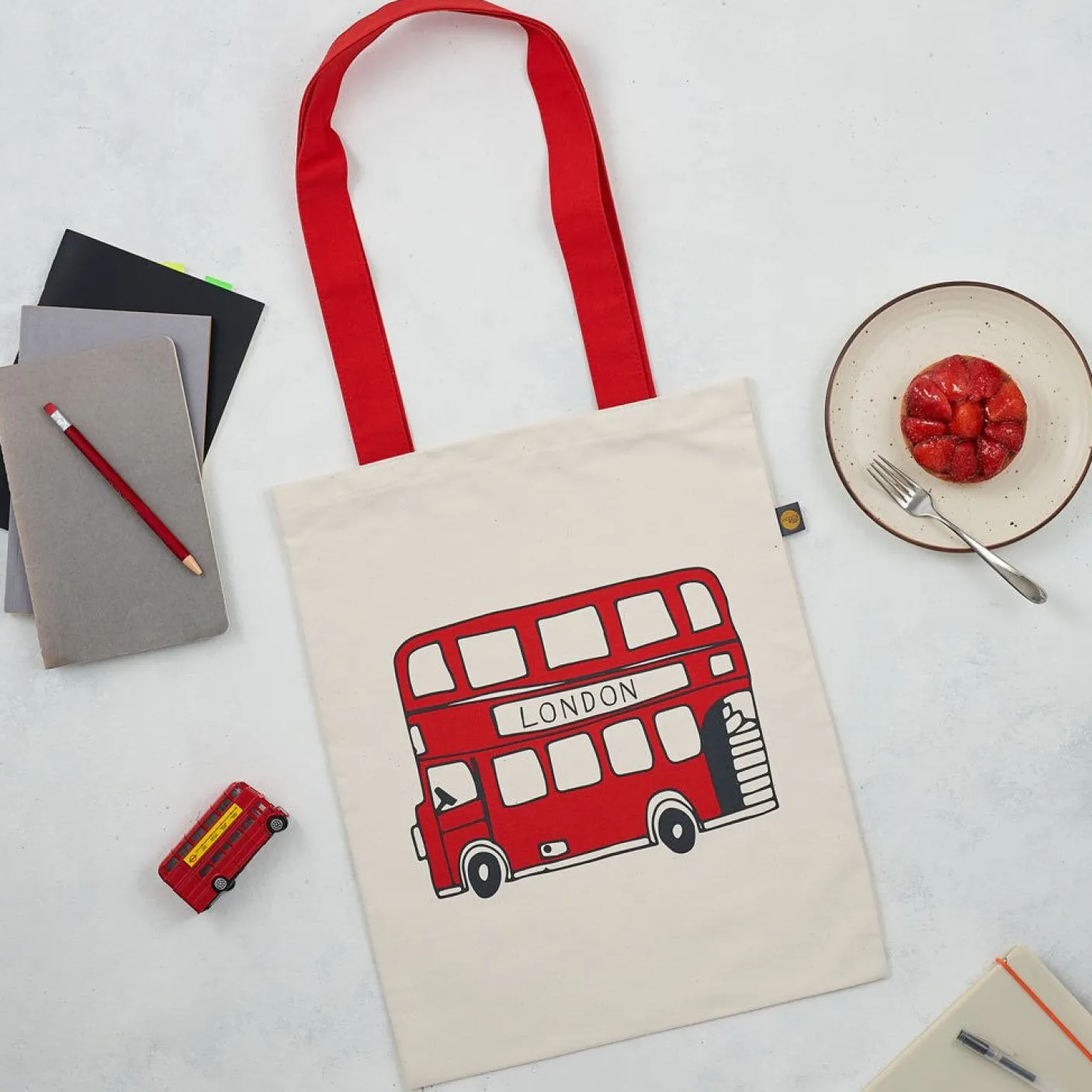 Telephone Box and London Bus Canvas Tote Bag