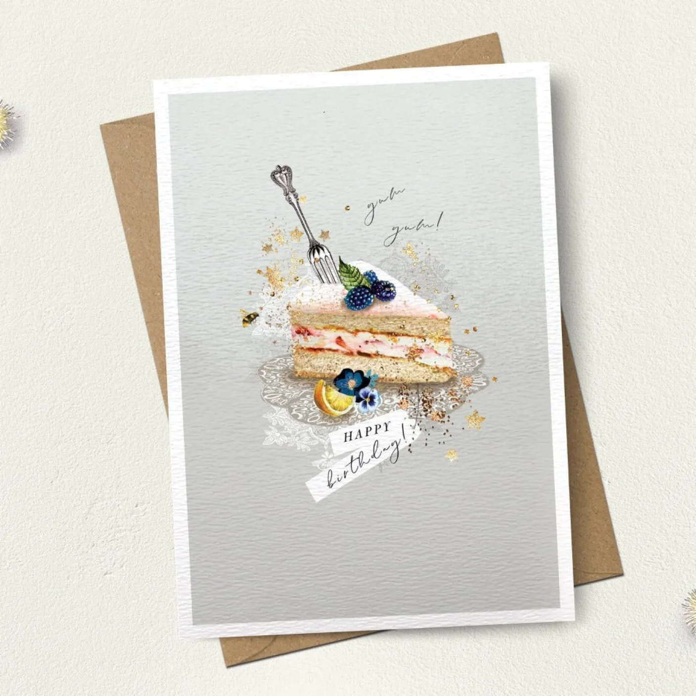 Happy Birthday Cake Slice Greeting Card