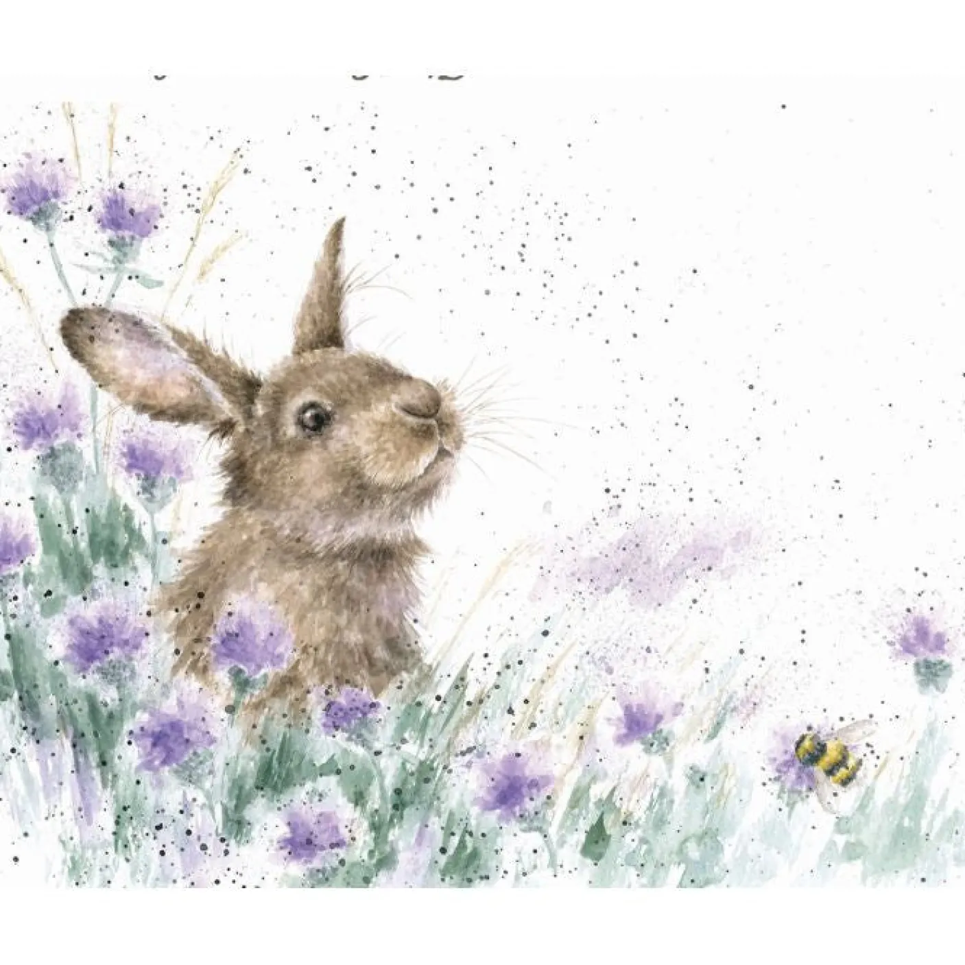 'The Meadow' Rabbit Blank Greetings Card