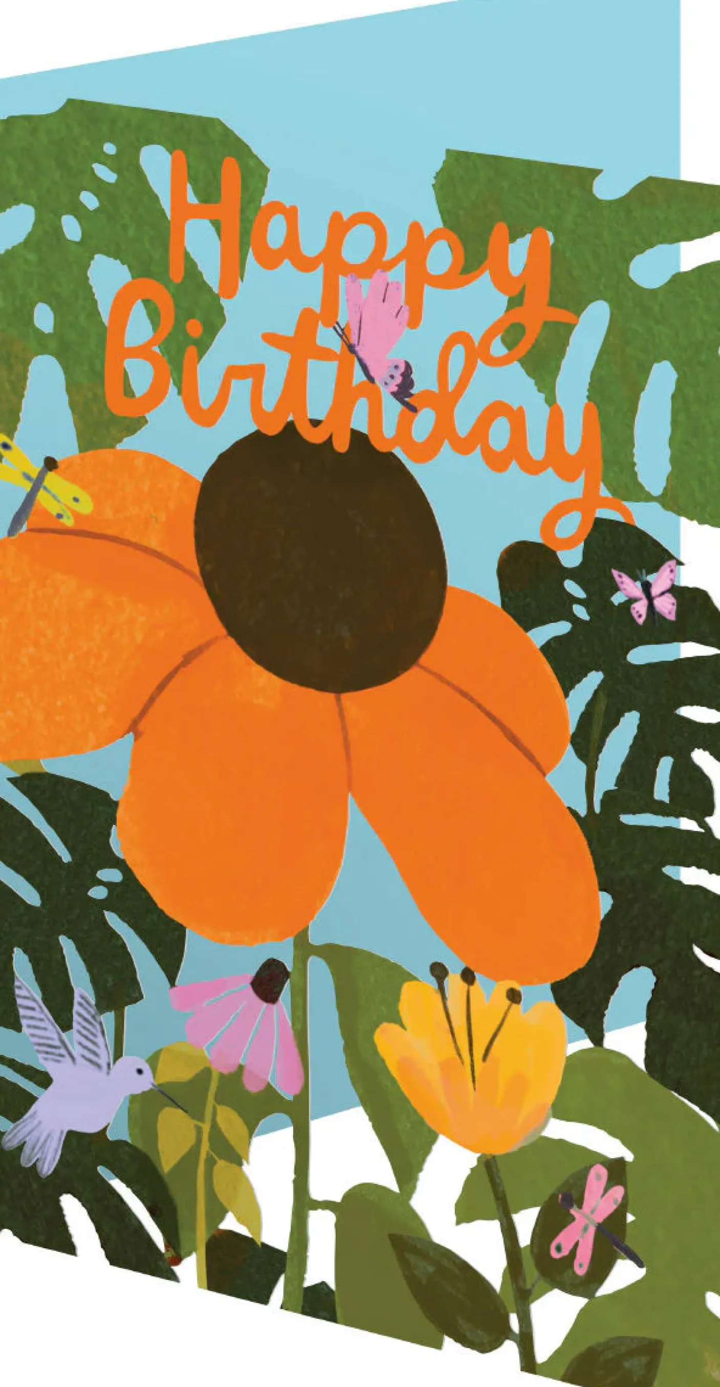 Orange Cornflower, Birthday Laser Greeting Card