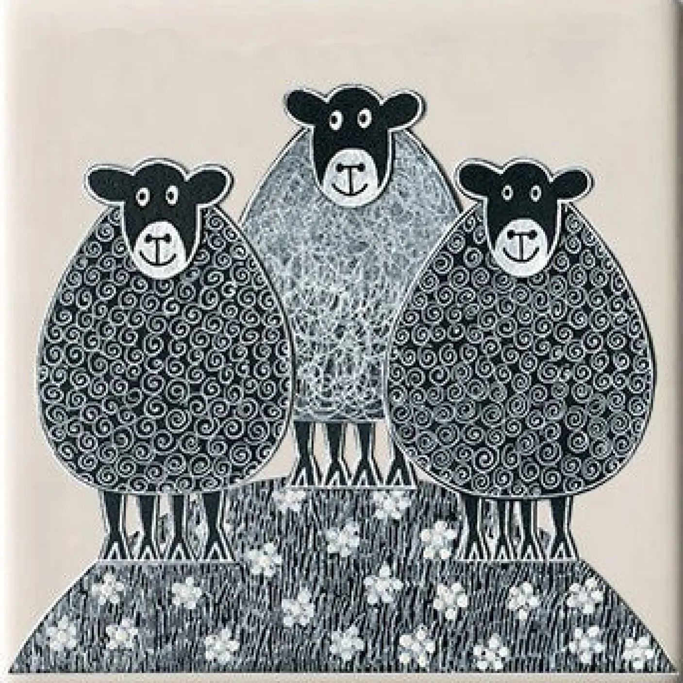 Sheep Coaster by Moorland Pottery