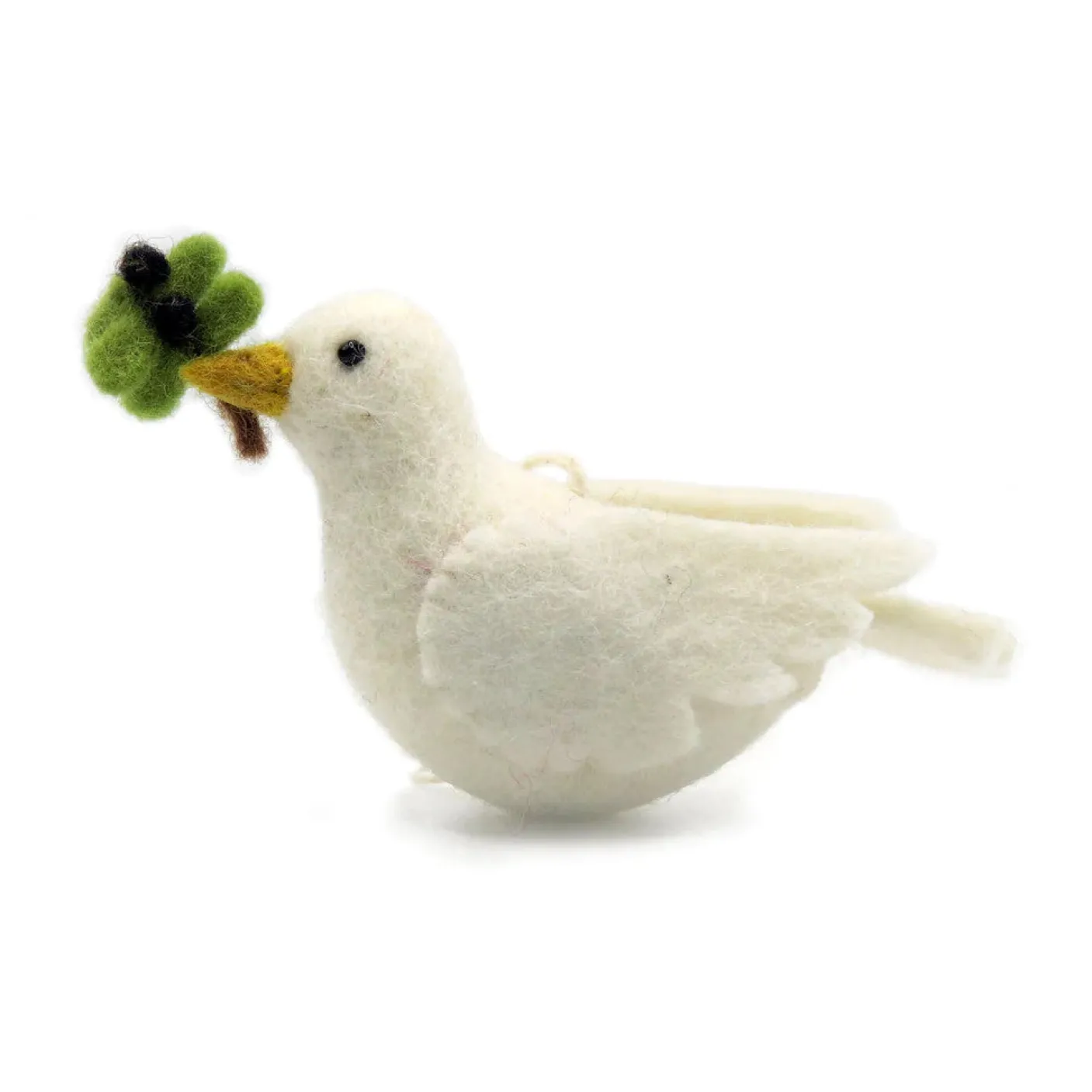 Turtle Dove with Olive Branch Felt Decoration