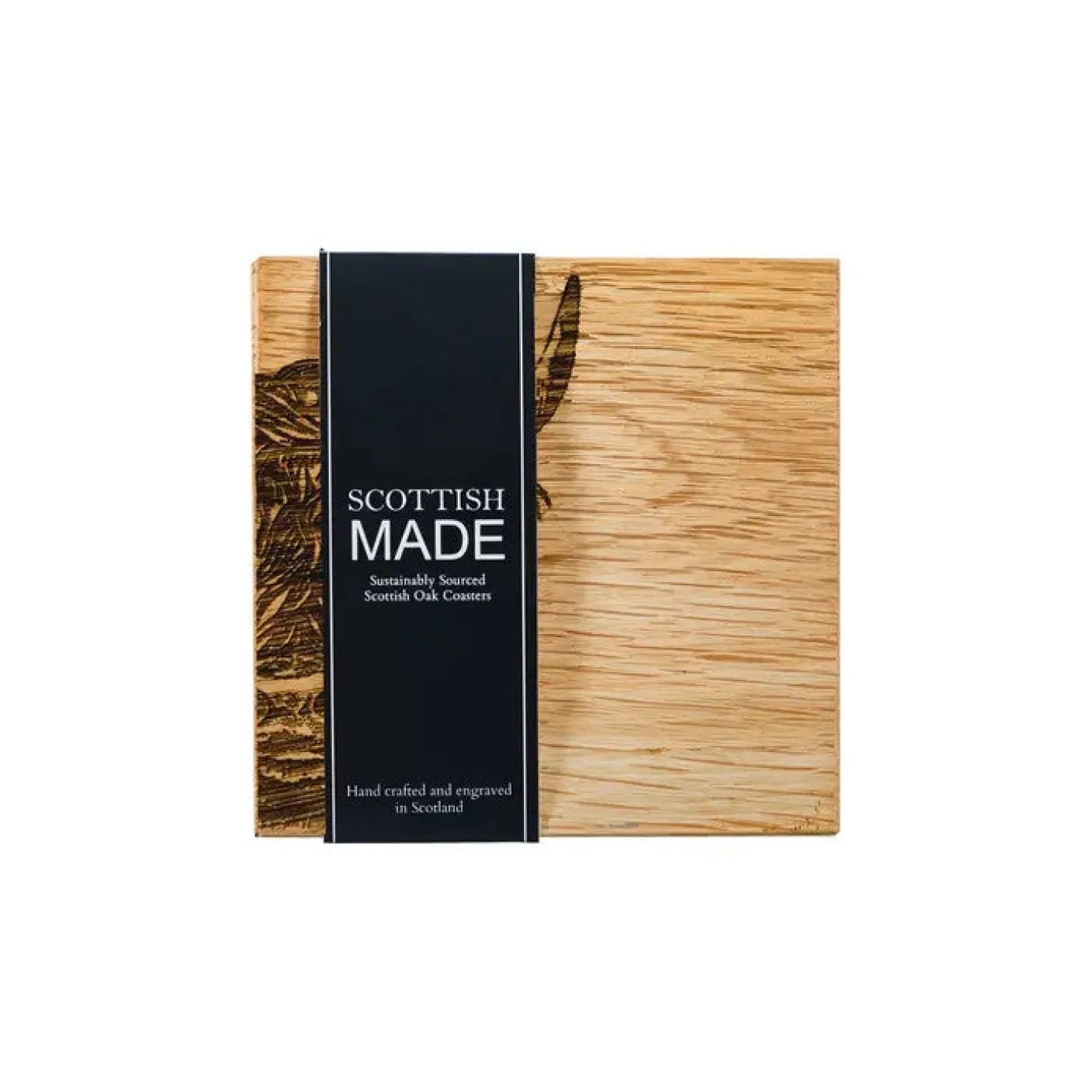 Highland Cow Oak Coasters - Set of 2