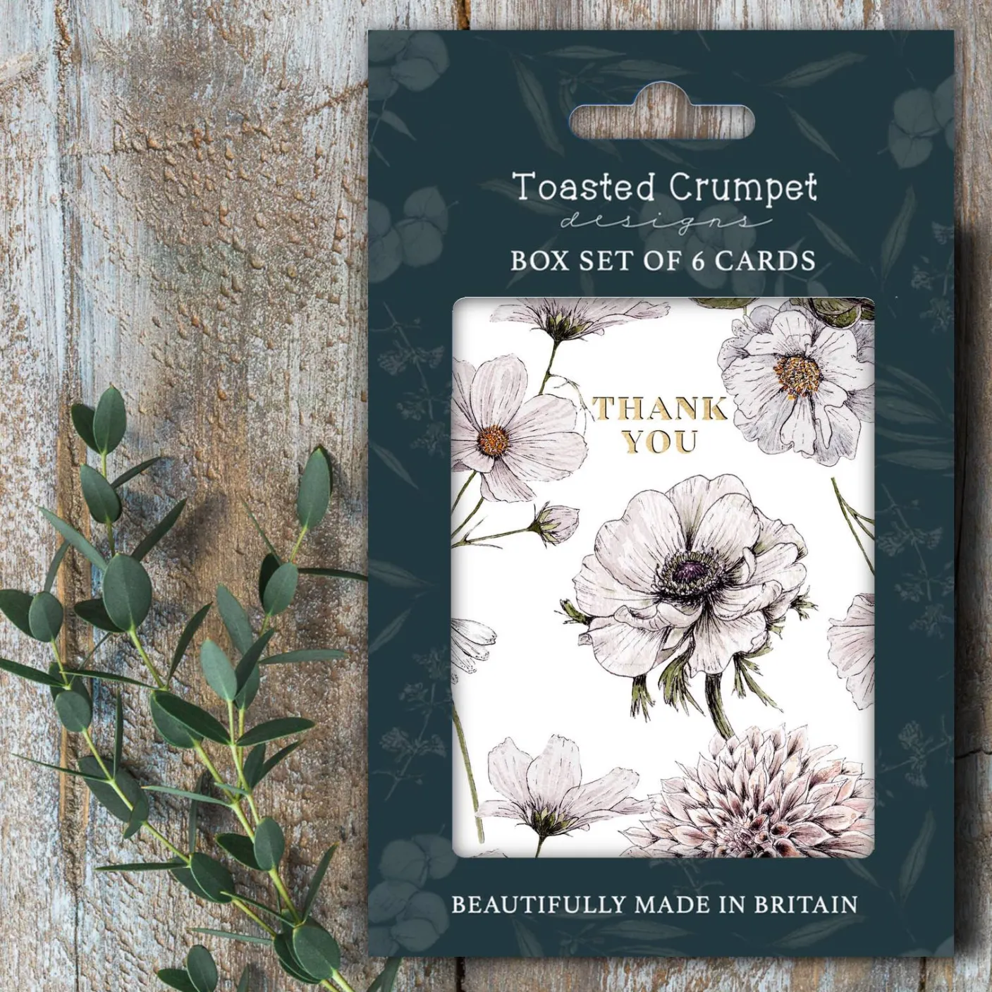 Thank You (Blanc on White) Set of 6 Notecards