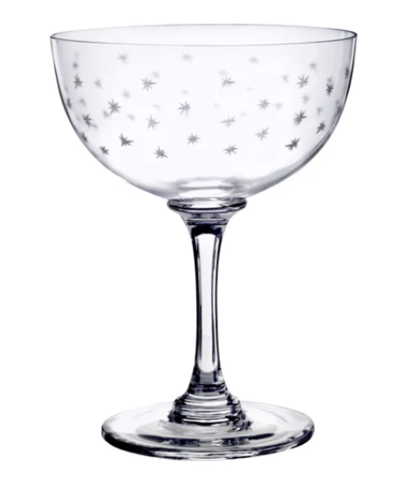 Champagne Saucer with Stars Design by The Vintage List