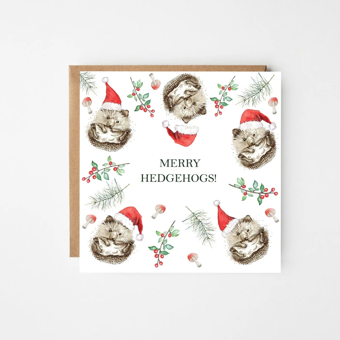 Merry Hedgehogs Christmas Card