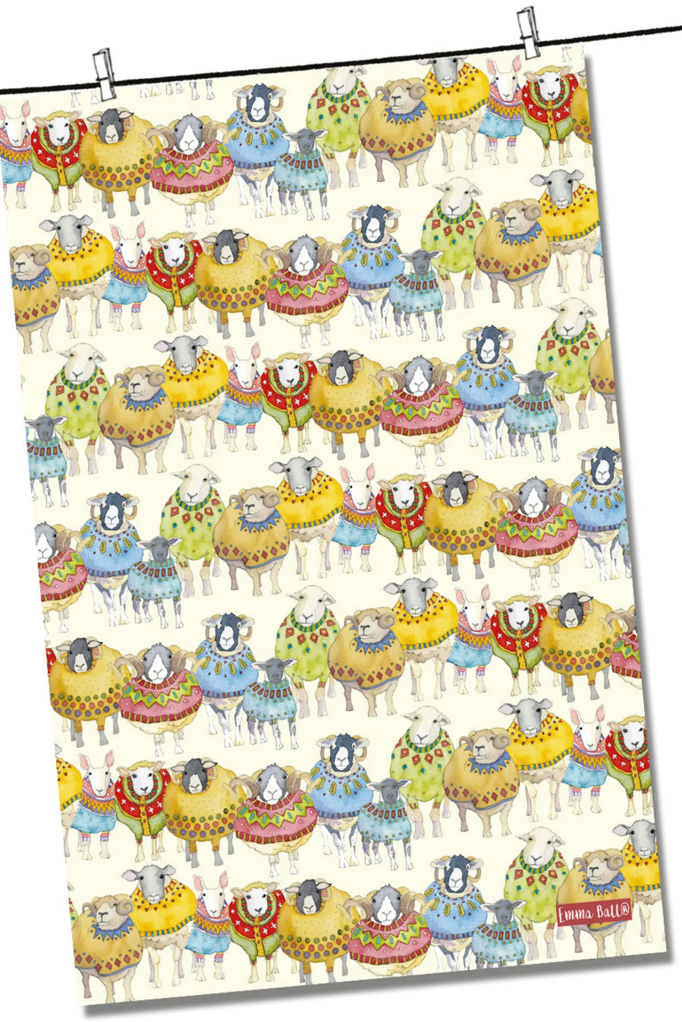 Sheep in Sweaters Tea Towel