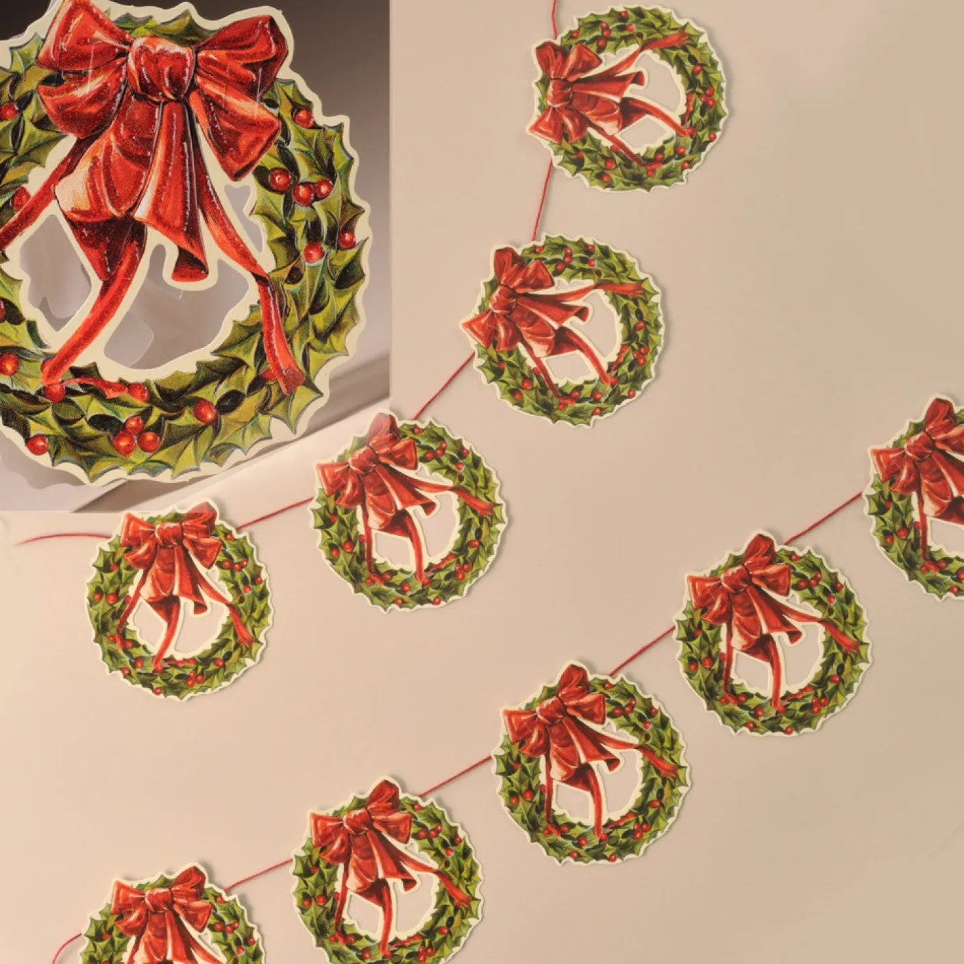 Glittered Christmas Wreath Garland