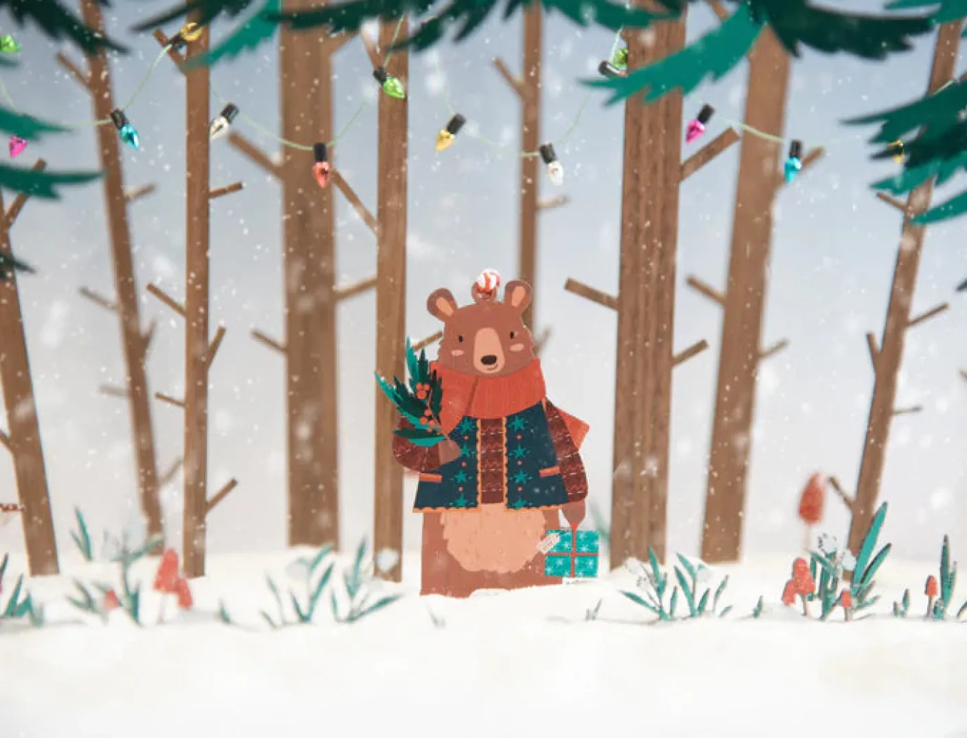 Wintery Bears Wooden Decorations