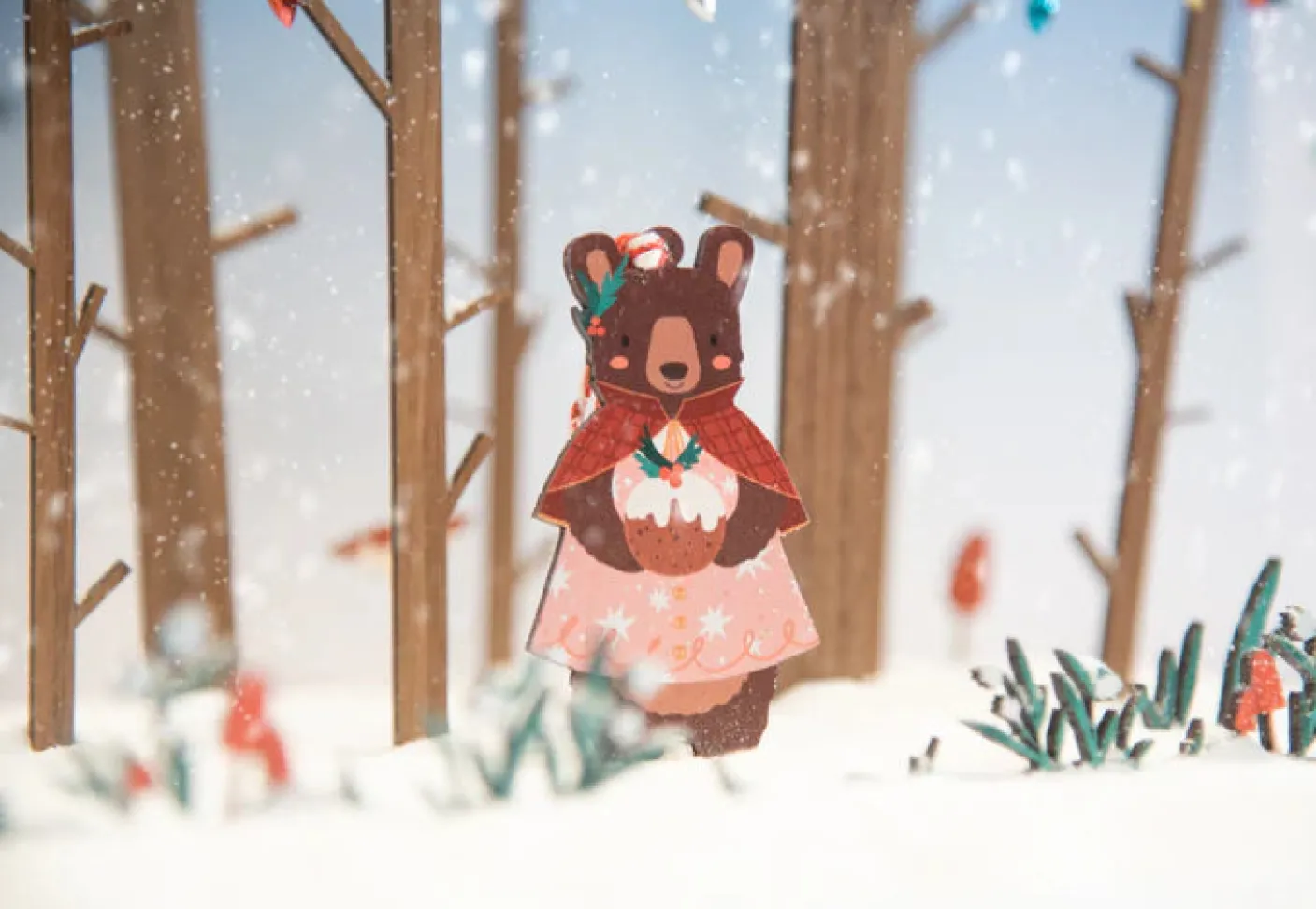 Wintery Bears Wooden Decorations