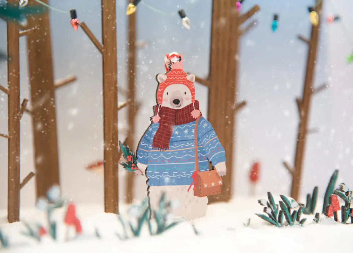 Wintery Bears Wooden Decorations