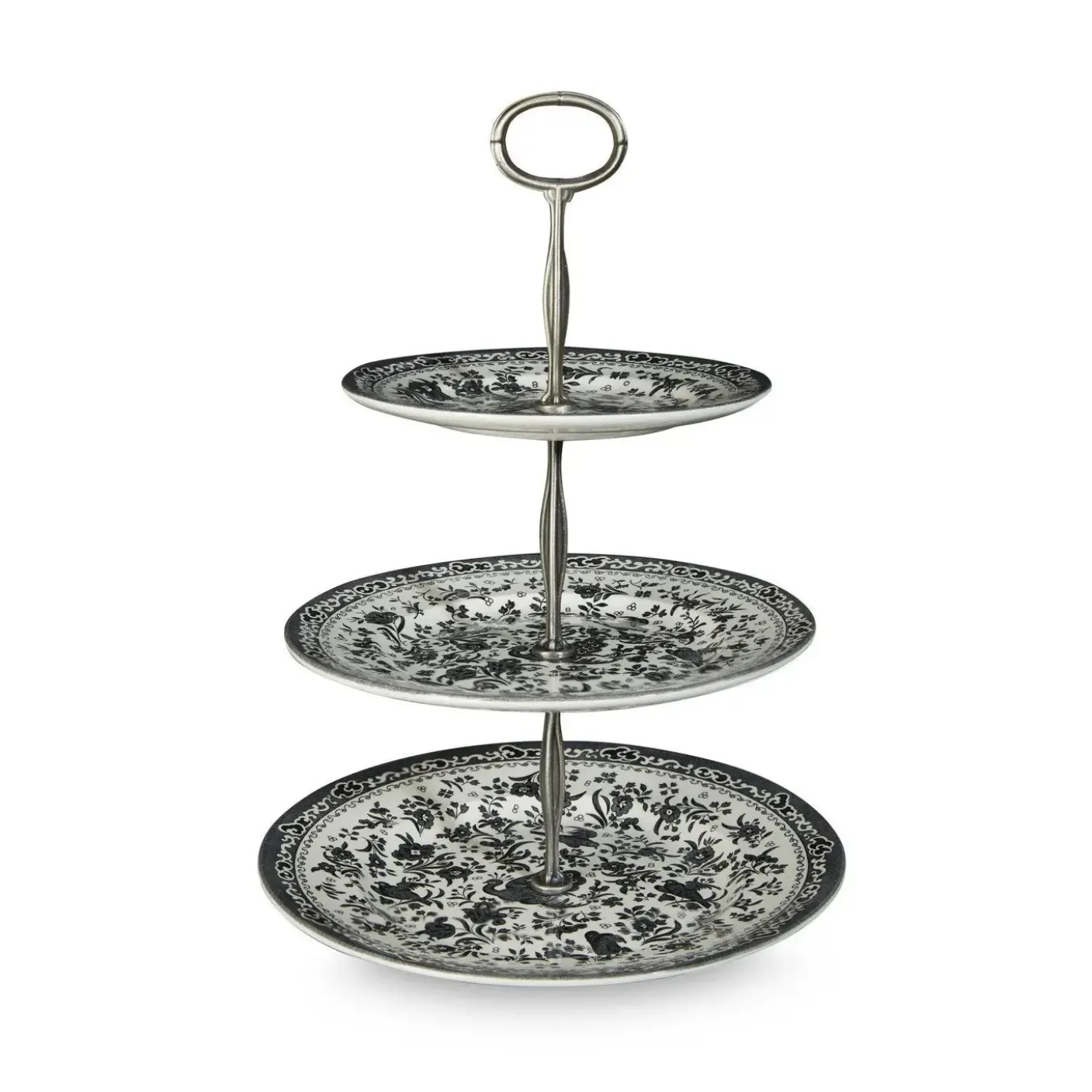 Black Regal Peacock 3 Tier Cake Stand