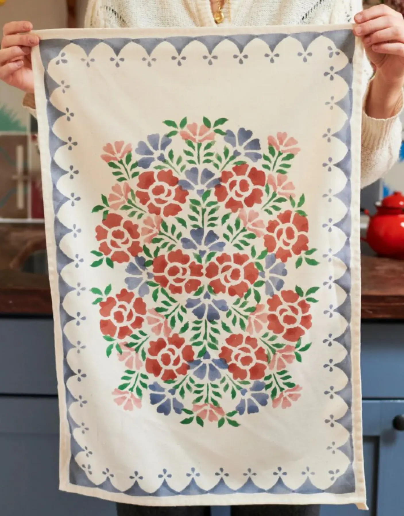 Antique Roses Tea Towel