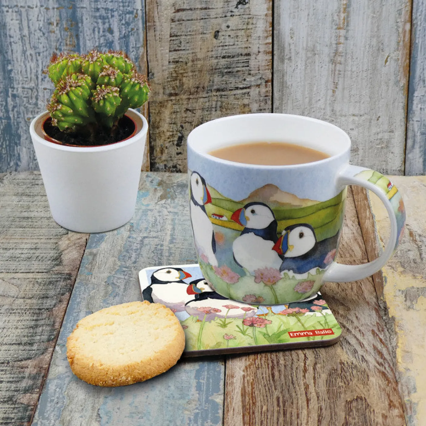 Sea Thrift Puffins Bone China Mug (Boxed)