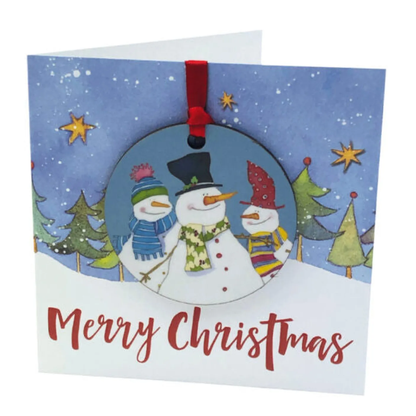 Snowmen Melamine Bauble Card