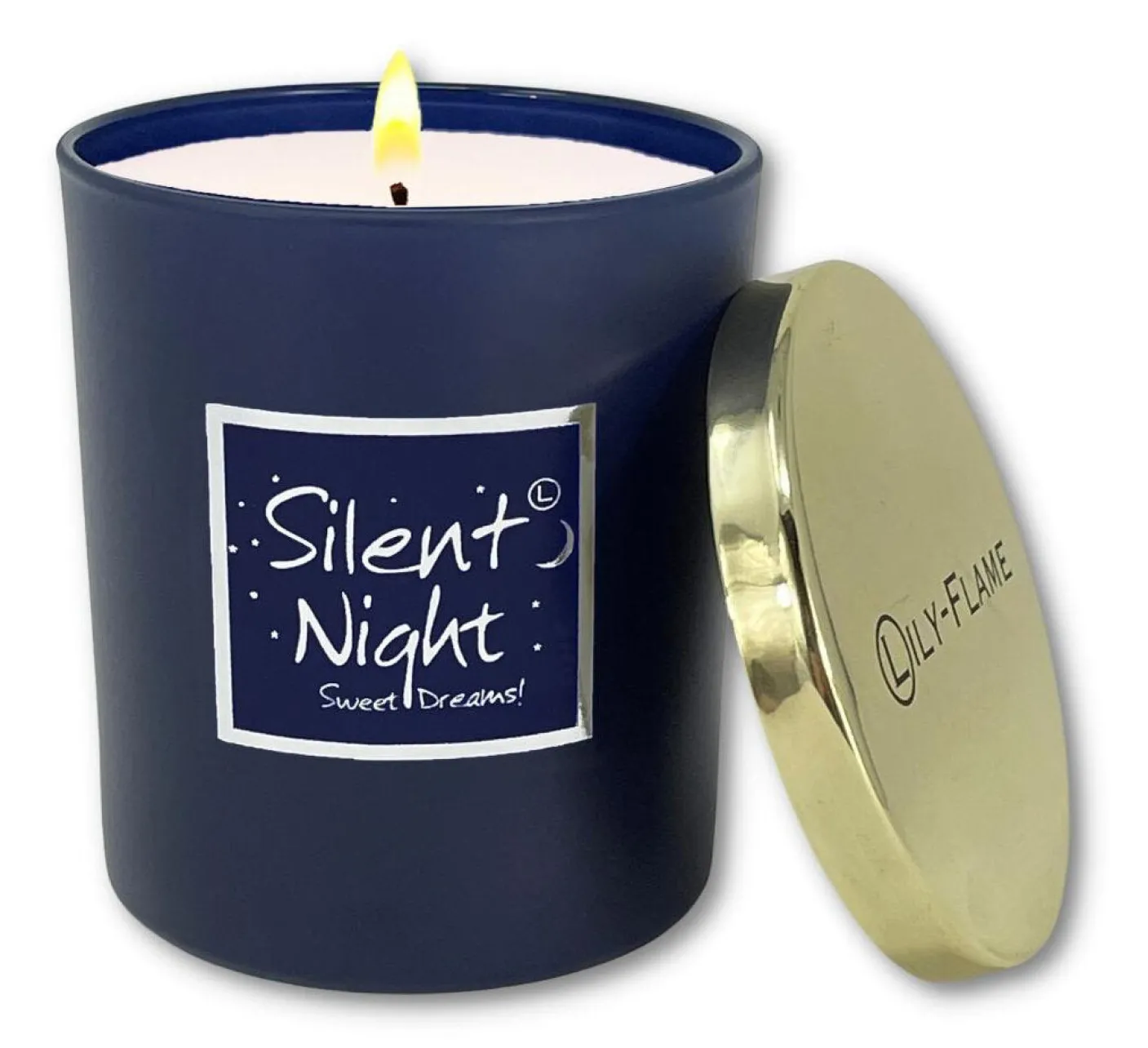 Silent Night Gold Top Glass Jar Scented Candle