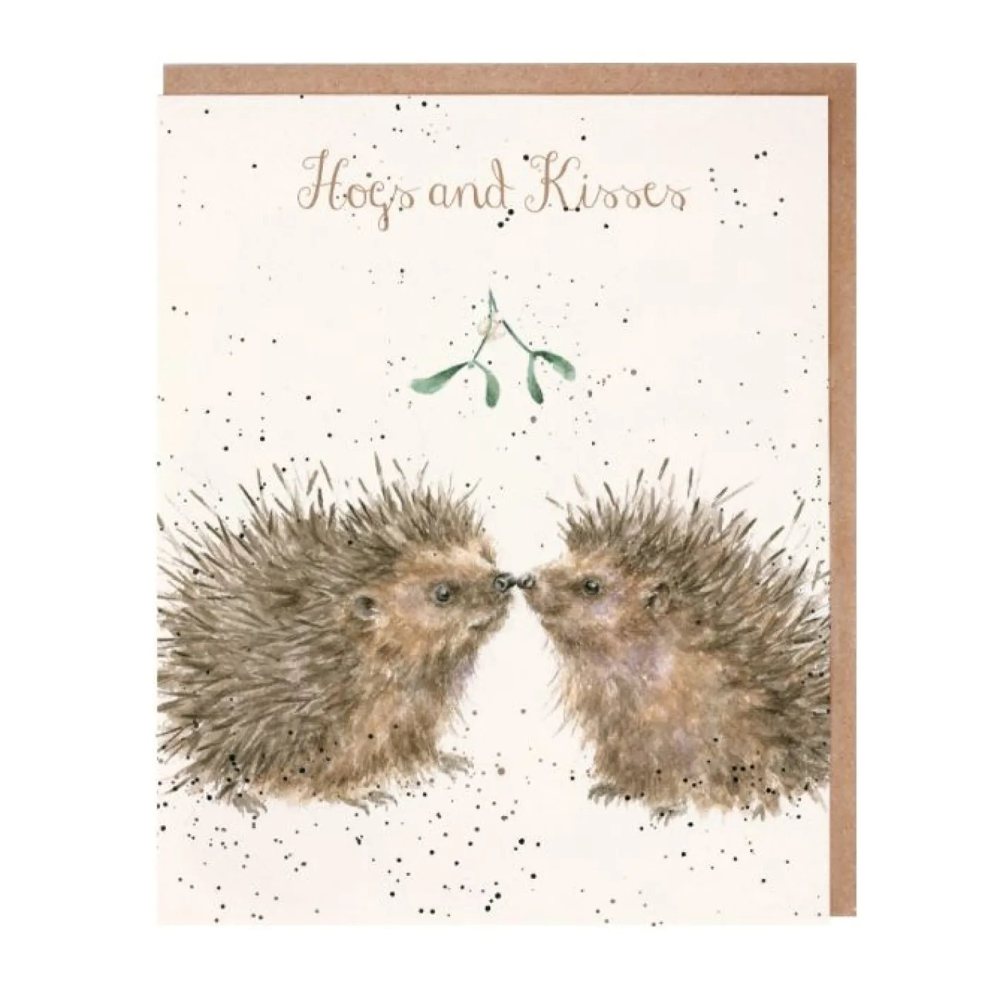 'Hogs and Kisses' Hedgehogs Christmas Greeting Card
