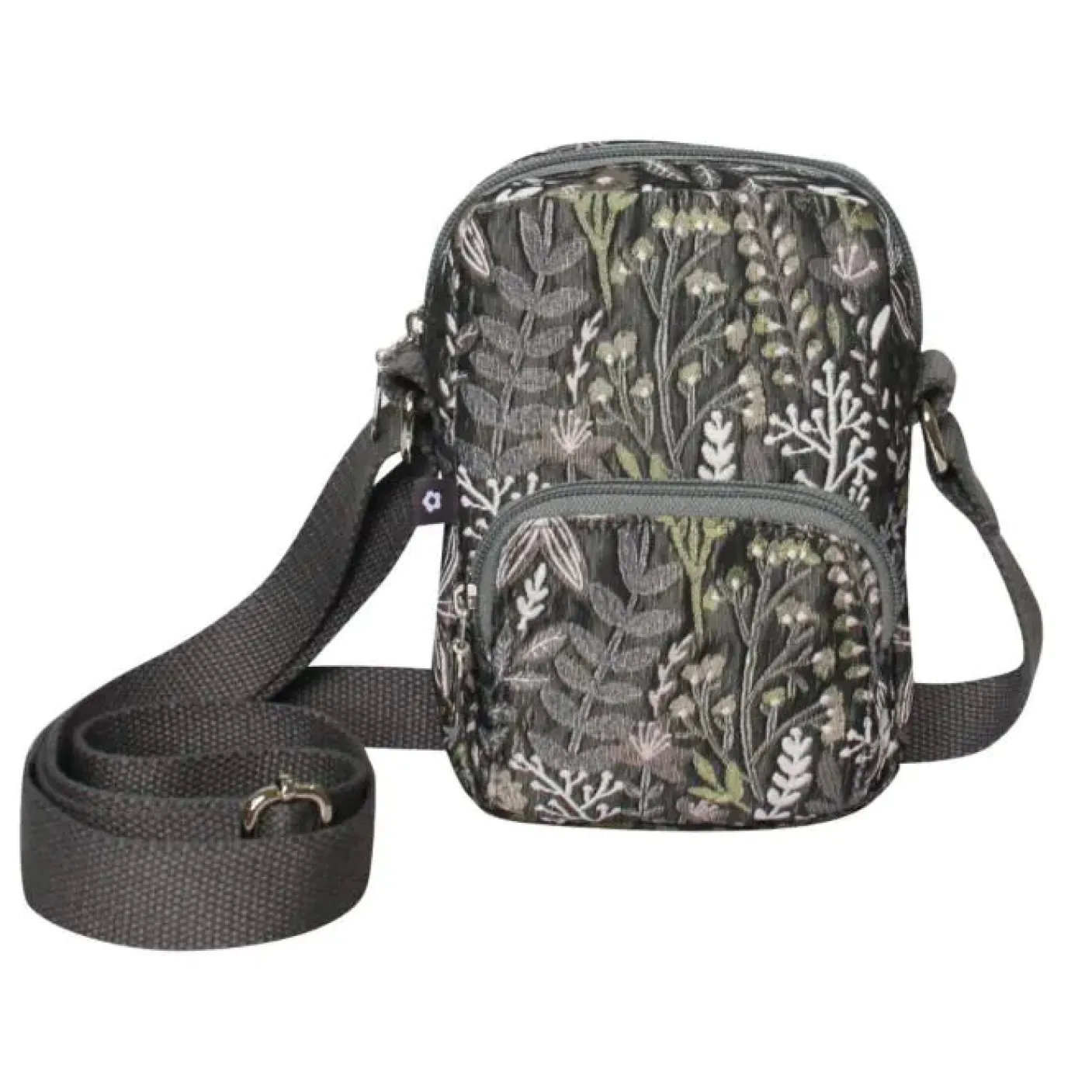 Autumn Jacquard Grey Phone Pouch