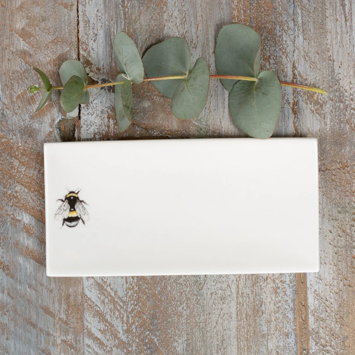 Bee Bone China Rectangular Soap Dish