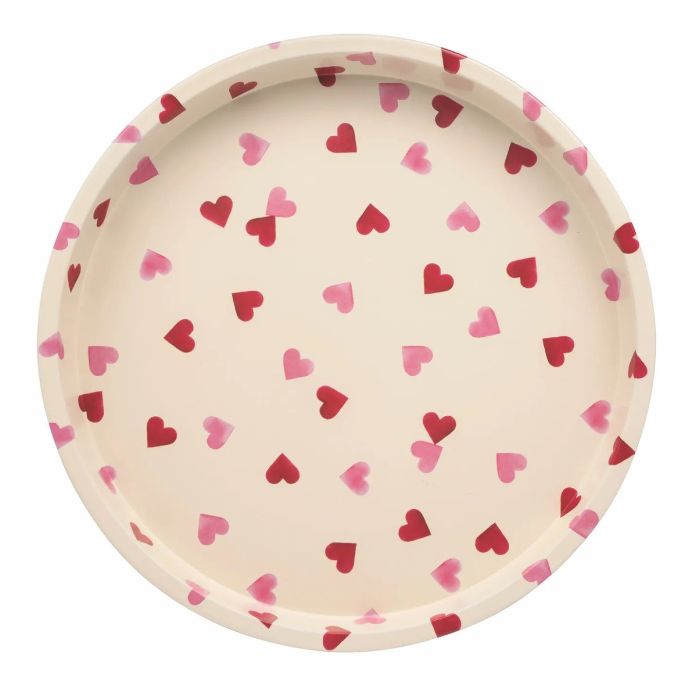 Pink Hearts Deepwell Tin Tray