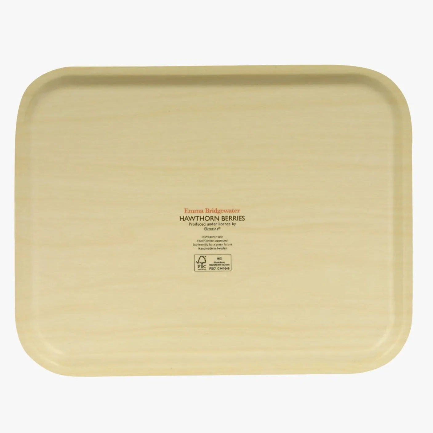 Hawthorn Berries & Robin Rectangular Birch Tray