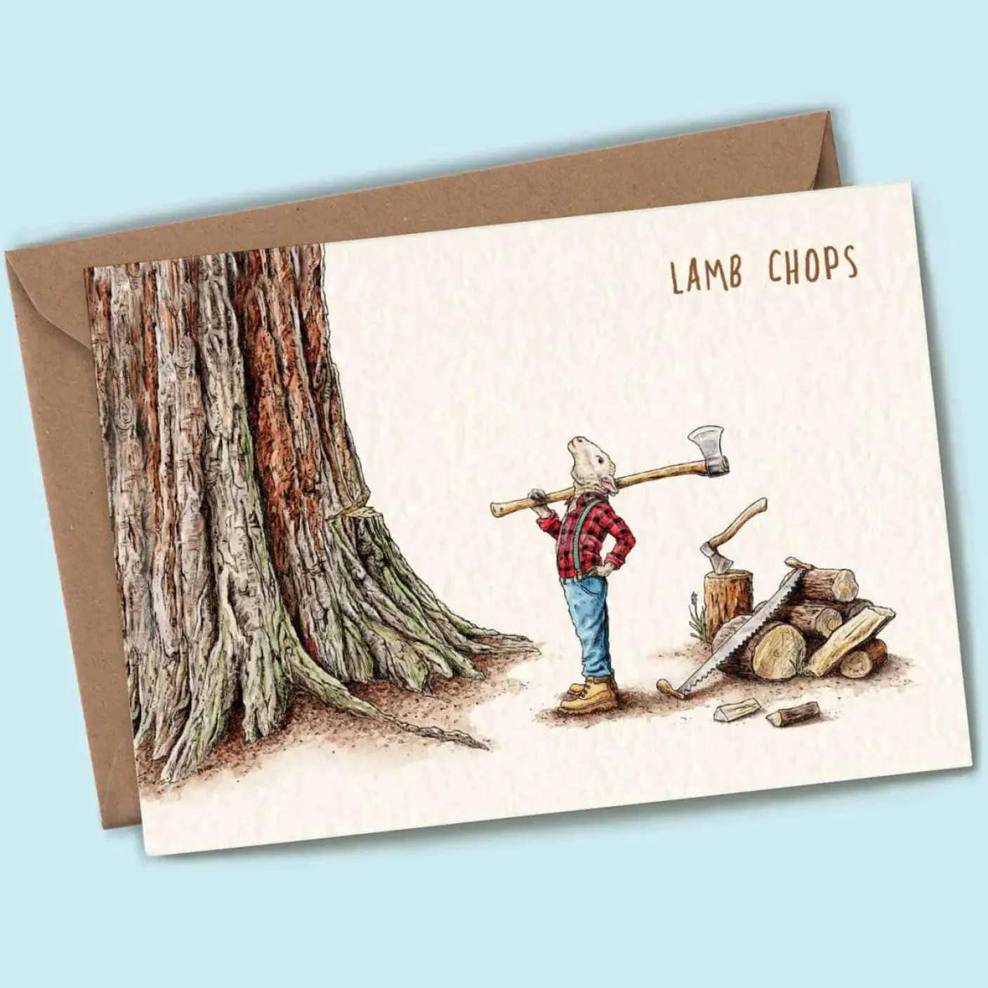 Lamb Chops Greetings Card