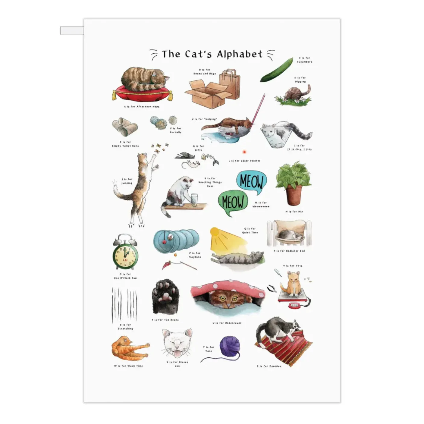 The Cat's Alphabet Tea Towel