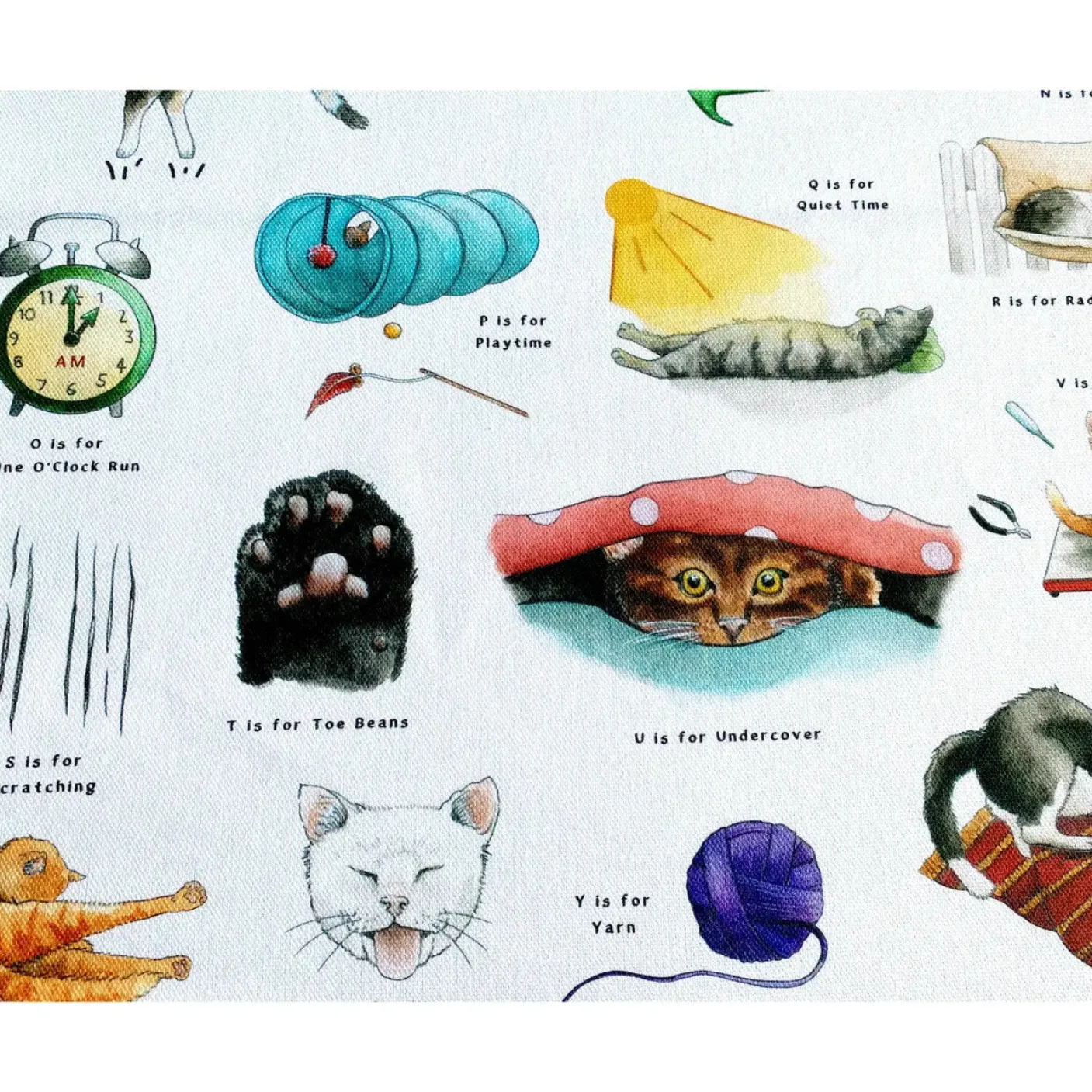 The Cat's Alphabet Tea Towel