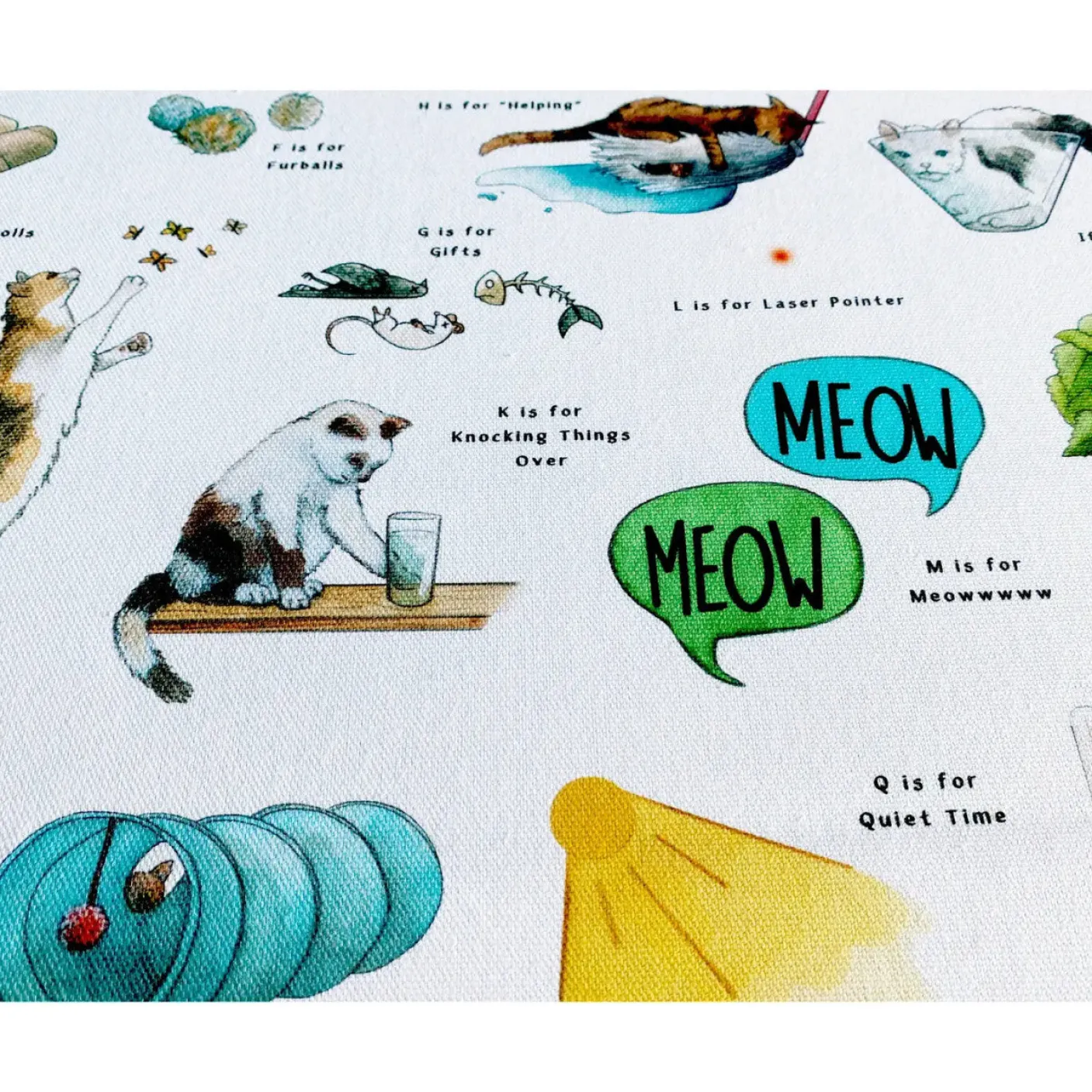 The Cat's Alphabet Tea Towel