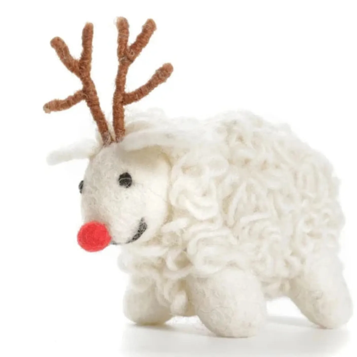 Sheep with Antlers Felt Decoration