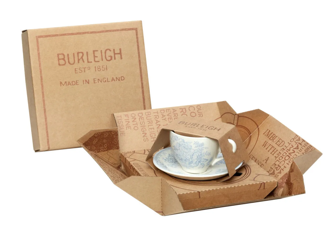 Blue Asiatic Pheasant Teacup and Saucer 3 PC Boxed Set