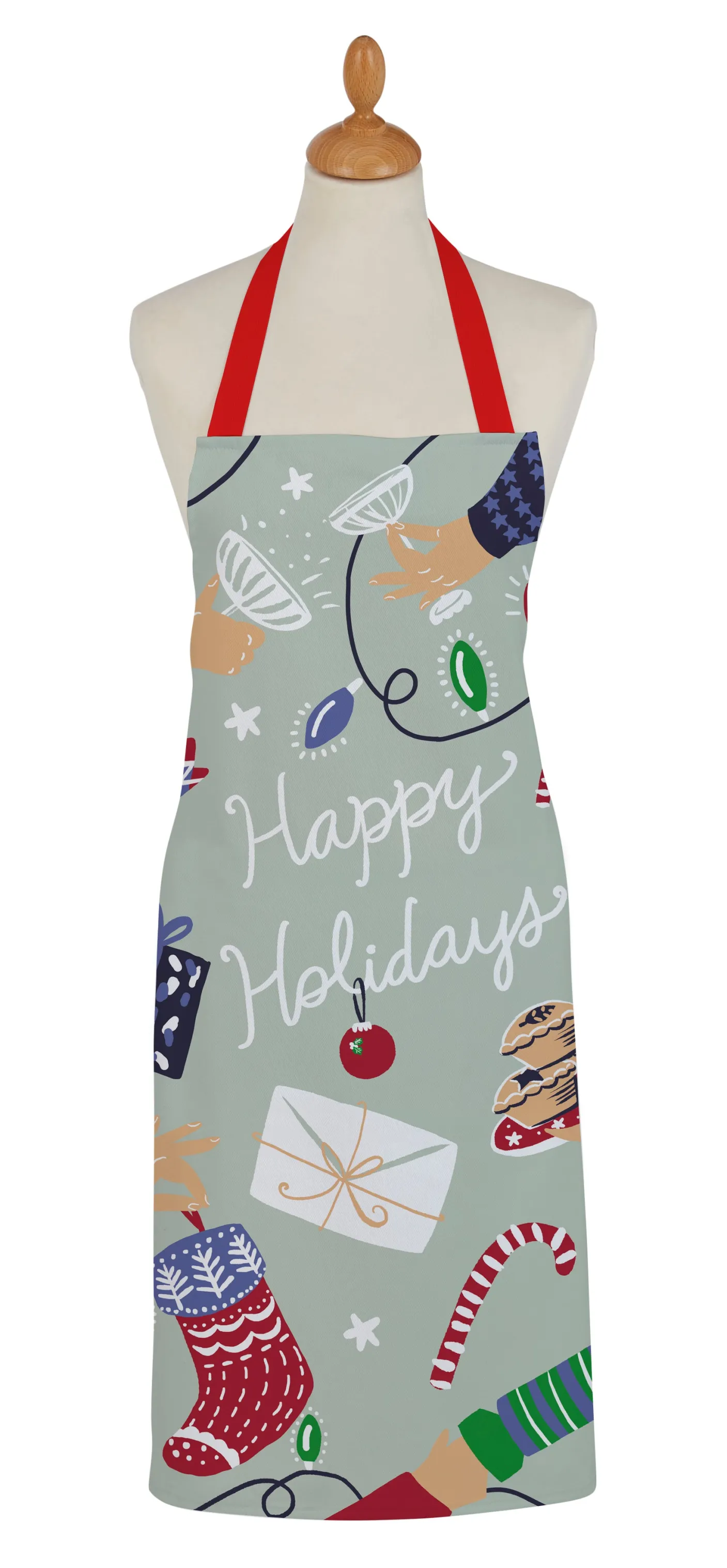 Happy Holidays Cotton Apron
