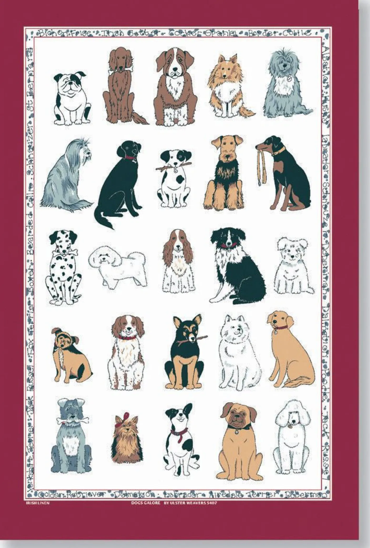 Dogs Galore Tea Towel
