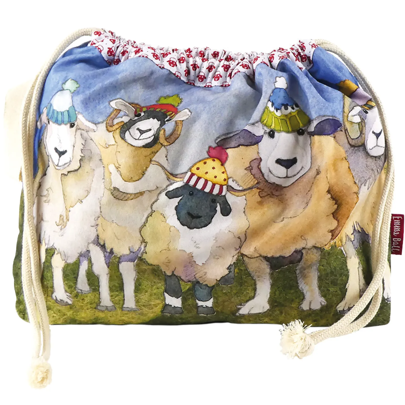 Happy Sheep Drawstring Cotton Bag