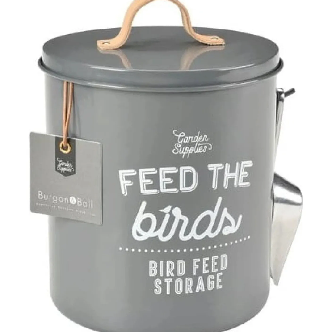 'Feed the Birds' Bird Feed Tin in Charcoal