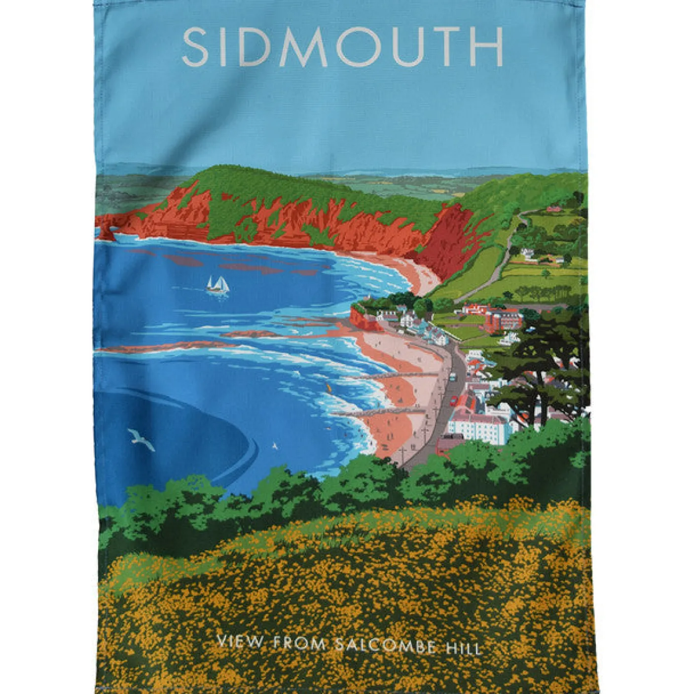 Sidmouth - View from Salcombe Hill Tea Towel