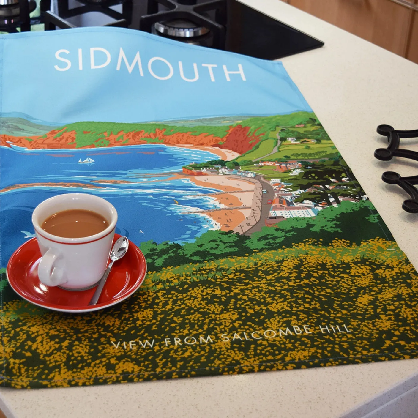 Sidmouth - View from Salcombe Hill Tea Towel